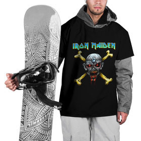 Накидка на куртку 3D с принтом Iron Maiden череп и кости , 100% полиэстер |  | iron maiden | адриан смит | айрон мейден | гроза | группа | дэйв мюррей | железная дева | ирон майден | метал | мрачный | музыка | песни | рок | стив харрис | тяжелый | флаг | хеви | хевиметал