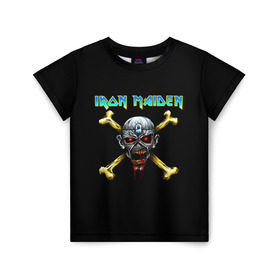 Детская футболка 3D с принтом Iron Maiden череп и кости , 100% гипоаллергенный полиэфир | прямой крой, круглый вырез горловины, длина до линии бедер, чуть спущенное плечо, ткань немного тянется | iron maiden | адриан смит | айрон мейден | гроза | группа | дэйв мюррей | железная дева | ирон майден | метал | мрачный | музыка | песни | рок | стив харрис | тяжелый | флаг | хеви | хевиметал