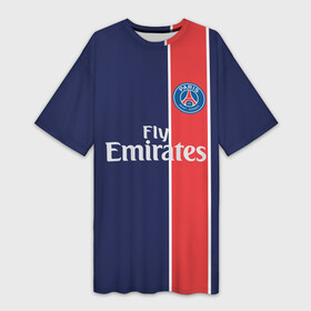 Платье-футболка 3D с принтом PSG 2018 Original 1 ,  |  | fc | fly emirates | paris | psg | лого | париж | псж | спорт | спортивные | фк | футбольный клуб