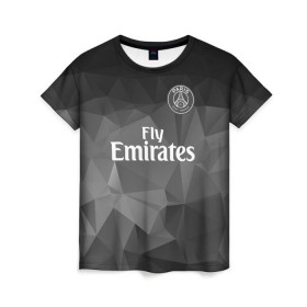 Женская футболка 3D с принтом PSG 2018 Original #5 , 100% полиэфир ( синтетическое хлопкоподобное полотно) | прямой крой, круглый вырез горловины, длина до линии бедер | fc | fly emirates | paris | psg | лого | париж | псж | спорт | спортивные | фк | футбольный клуб