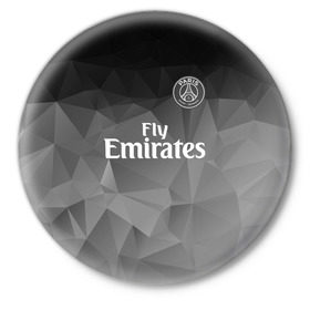 Значок с принтом PSG 2018 Original #5 ,  металл | круглая форма, металлическая застежка в виде булавки | fc | fly emirates | paris | psg | лого | париж | псж | спорт | спортивные | фк | футбольный клуб