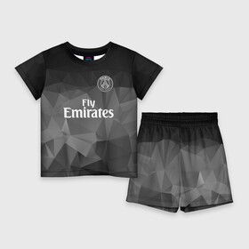 Детский костюм с шортами 3D с принтом PSG 2018 Original 5 ,  |  | fc | fly emirates | paris | psg | лого | париж | псж | спорт | спортивные | фк | футбольный клуб