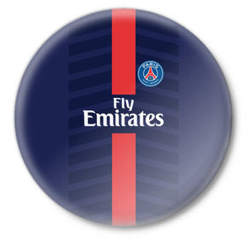 Значок с принтом PSG 2018 Original #7 ,  металл | круглая форма, металлическая застежка в виде булавки | fc | fly emirates | paris | psg | лого | париж | псж | спорт | спортивные | фк | футбольный клуб