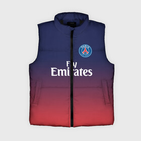 Женский жилет утепленный 3D с принтом PSG SPORT ORIGINAL GRADIENT  ПСЖ ,  |  | fc | fly emirates | paris | psg | лого | париж | псж | спорт | спортивные | фк | футбольный клуб