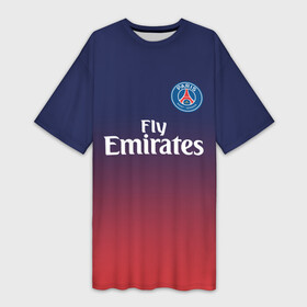 Платье-футболка 3D с принтом PSG SPORT ORIGINAL GRADIENT   ПСЖ ,  |  | Тематика изображения на принте: fc | fly emirates | paris | psg | лого | париж | псж | спорт | спортивные | фк | футбольный клуб