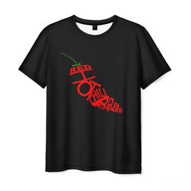 Мужская футболка 3D с принтом Red Hot Chili Peppers , 100% полиэфир | прямой крой, круглый вырез горловины, длина до линии бедер | музыка | овощ | острый | пеперс | перчик | ред | рок | хот | чили