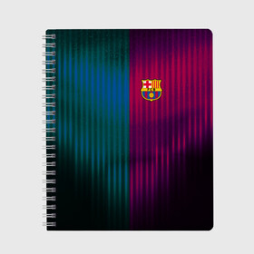 Тетрадь с принтом FC Barcelona 2018 abstract , 100% бумага | 48 листов, плотность листов — 60 г/м2, плотность картонной обложки — 250 г/м2. Листы скреплены сбоку удобной пружинной спиралью. Уголки страниц и обложки скругленные. Цвет линий — светло-серый
 | Тематика изображения на принте: fc | fc barcelona | fcb | fly emirates | ronaldo | абстракция | барселона | геометрия | зож | клуб | линии | месси | модные | мяч | реал мадрид | спорт | спортивные | тренды | футбол | футбольный клуб | эмблема