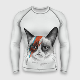 Мужской рашгард 3D с принтом Grumpy cat (David Bowie) ,  |  | бодиарт | грумпи | дэвид боуи | злой кот | интернет | котей | котик | кошка | мем | мемас | мемчик. | молния на лице | рисунок на лице | сердитый