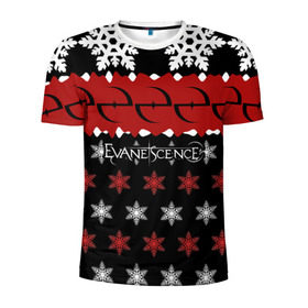 Мужская футболка 3D спортивная с принтом Праздничный Evanescence , 100% полиэстер с улучшенными характеристиками | приталенный силуэт, круглая горловина, широкие плечи, сужается к линии бедра | evanescence | альтернативный | готик | группа | джен маджура | знак | исчезновение | красный | метал | надпись | новогодний | новый год | ню | праздник | рождество | рок | снежинки | тим маккорд