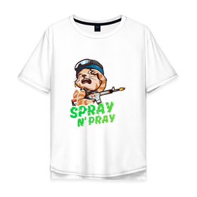 Мужская футболка хлопок Oversize с принтом Spray N Pray (CS:GO) , 100% хлопок | свободный крой, круглый ворот, “спинка” длиннее передней части | 