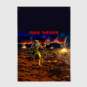 Постер с принтом Боец Iron Maiden , 100% бумага
 | бумага, плотность 150 мг. Матовая, но за счет высокого коэффициента гладкости имеет небольшой блеск и дает на свету блики, но в отличии от глянцевой бумаги не покрыта лаком | iron maiden | адриан смит | айрон мейден | война | группа | дэйв мюррей | железная дева | ирон майден | метал | мрачный | музыка | песни | рок | солдат | стив харрис | тяжелый | хеви | хевиметал