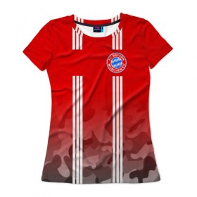 Женская футболка 3D с принтом FC Bayern 2018 Original #7 , 100% полиэфир ( синтетическое хлопкоподобное полотно) | прямой крой, круглый вырез горловины, длина до линии бедер | bayern | fly fc | бавария | спорт | футбольный клуб