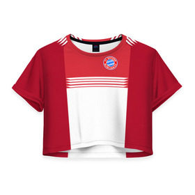 Женская футболка 3D укороченная с принтом FC Bayern 2018 Original #11 , 100% полиэстер | круглая горловина, длина футболки до линии талии, рукава с отворотами | 