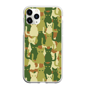 Чехол для iPhone 11 Pro Max матовый с принтом Камуфляж , Силикон |  | camouflage | cat | камуфляж | кот