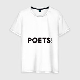 Мужская футболка хлопок с принтом Poets of the Fall , 100% хлопок | прямой крой, круглый вырез горловины, длина до линии бедер, слегка спущенное плечо. | 