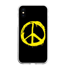 Чехол для iPhone XS Max матовый с принтом Peace , Силикон | Область печати: задняя сторона чехла, без боковых панелей | peace | vppdgryphon | арт | краска | мирный | миролюбивый | пацифик | прикольные | хиппи | цветные