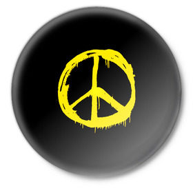 Значок с принтом Peace ,  металл | круглая форма, металлическая застежка в виде булавки | peace | vppdgryphon | арт | краска | мирный | миролюбивый | пацифик | прикольные | хиппи | цветные