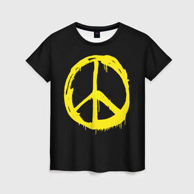 Женская футболка 3D с принтом Peace , 100% полиэфир ( синтетическое хлопкоподобное полотно) | прямой крой, круглый вырез горловины, длина до линии бедер | peace | vppdgryphon | арт | краска | мирный | миролюбивый | пацифик | прикольные | хиппи | цветные