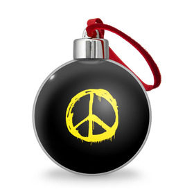 Ёлочный шар с принтом Peace , Пластик | Диаметр: 77 мм | Тематика изображения на принте: peace | vppdgryphon | арт | краска | мирный | миролюбивый | пацифик | прикольные | хиппи | цветные