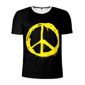 Мужская футболка 3D спортивная с принтом Peace , 100% полиэстер с улучшенными характеристиками | приталенный силуэт, круглая горловина, широкие плечи, сужается к линии бедра | peace | vppdgryphon | арт | краска | мирный | миролюбивый | пацифик | прикольные | хиппи | цветные