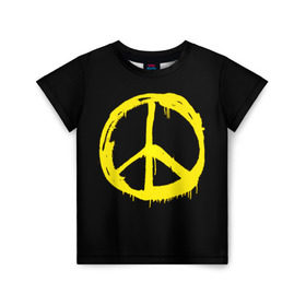 Детская футболка 3D с принтом Peace , 100% гипоаллергенный полиэфир | прямой крой, круглый вырез горловины, длина до линии бедер, чуть спущенное плечо, ткань немного тянется | peace | vppdgryphon | арт | краска | мирный | миролюбивый | пацифик | прикольные | хиппи | цветные
