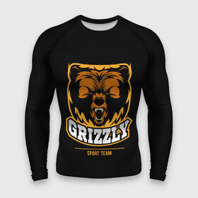 Мужской рашгард 3D с принтом GTIZZLY(sport team) ,  |  | Тематика изображения на принте: bear | grizzly | гризли | медведь | ярость