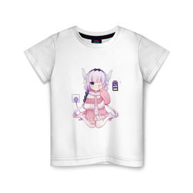 Детская футболка хлопок с принтом Канна Камуи , 100% хлопок | круглый вырез горловины, полуприлегающий силуэт, длина до линии бедер | anime | kobayashi san chi no maid dragon | аниме | канна камуи