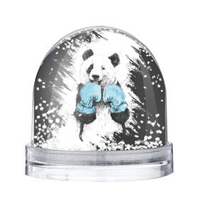 Снежный шар с принтом Панда боксер , Пластик | Изображение внутри шара печатается на глянцевой фотобумаге с двух сторон | Тематика изображения на принте: бокс | боксер | панда | панда боксер | спорт