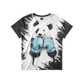 Детская футболка 3D с принтом Панда боксер , 100% гипоаллергенный полиэфир | прямой крой, круглый вырез горловины, длина до линии бедер, чуть спущенное плечо, ткань немного тянется | Тематика изображения на принте: бокс | боксер | панда | панда боксер | спорт