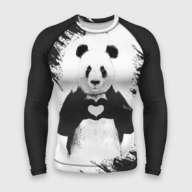 Мужской рашгард 3D с принтом Panda love ,  |  | Тематика изображения на принте: 14 февраля | love | panda | panda love | день святого валентина | любовь | панда