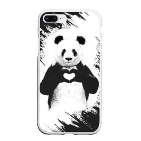 Чехол для iPhone 7Plus/8 Plus матовый с принтом Panda love , Силикон | Область печати: задняя сторона чехла, без боковых панелей | Тематика изображения на принте: 14 февраля | love | panda | panda love | день святого валентина | любовь | панда