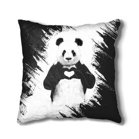 Подушка 3D с принтом Panda love , наволочка – 100% полиэстер, наполнитель – холлофайбер (легкий наполнитель, не вызывает аллергию). | состоит из подушки и наволочки. Наволочка на молнии, легко снимается для стирки | Тематика изображения на принте: 14 февраля | love | panda | panda love | день святого валентина | любовь | панда
