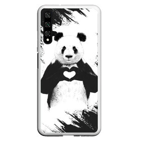 Чехол для Honor 20 с принтом Panda love , Силикон | Область печати: задняя сторона чехла, без боковых панелей | Тематика изображения на принте: 14 февраля | love | panda | panda love | день святого валентина | любовь | панда