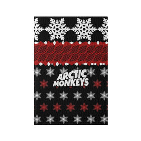 Обложка для паспорта матовая кожа с принтом Праздничный Arctic Monkeys , натуральная матовая кожа | размер 19,3 х 13,7 см; прозрачные пластиковые крепления | Тематика изображения на принте: алекс тёрнер | арктик | арктические мартышки | гаражный | группа | джейми кук | знак | инди рок | красный | м | манкис | музыка | надпись | ник о мэлли | новогодний | новый год | обезьяна