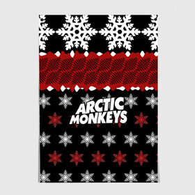 Постер с принтом Праздничный Arctic Monkeys , 100% бумага
 | бумага, плотность 150 мг. Матовая, но за счет высокого коэффициента гладкости имеет небольшой блеск и дает на свету блики, но в отличии от глянцевой бумаги не покрыта лаком | алекс тёрнер | арктик | арктические мартышки | гаражный | группа | джейми кук | знак | инди рок | красный | м | манкис | музыка | надпись | ник о мэлли | новогодний | новый год | обезьяна