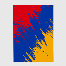 Постер с принтом Флаг Армении , 100% бумага
 | бумага, плотность 150 мг. Матовая, но за счет высокого коэффициента гладкости имеет небольшой блеск и дает на свету блики, но в отличии от глянцевой бумаги не покрыта лаком | армения | флаг | флаг армении