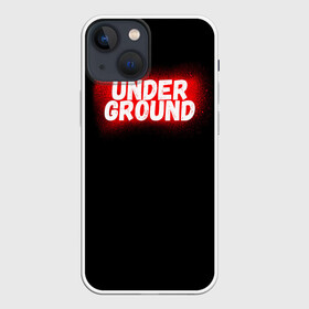 Чехол для iPhone 13 mini с принтом Underground ,  |  | calligraphy | fonts | hiphop | logo | paint | rap | style | trap | under | underground | андерграунд | каллиграфия | рэп | стиль | трэп | хипхоп | шрифт