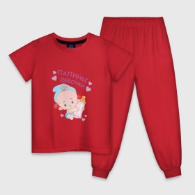 Детская пижама хлопок с принтом Папины девочки , 100% хлопок |  брюки и футболка прямого кроя, без карманов, на брюках мягкая резинка на поясе и по низу штанин
 | Тематика изображения на принте: беременность | будущая мама | дитя | дочка | мама | ребенок