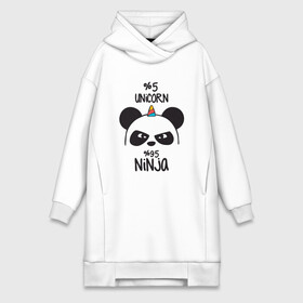 Платье-худи хлопок с принтом Unicorn ninja ,  |  | panda dab | unicorn ninja