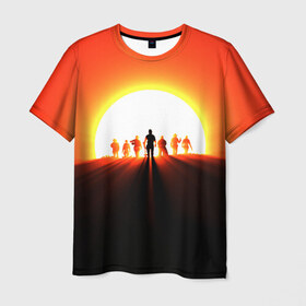 Мужская футболка 3D с принтом Sun , 100% полиэфир | прямой крой, круглый вырез горловины, длина до линии бедер | red dead redemption | red dead redemption 2 | дикий запад | ковбои