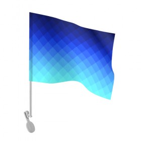 Флаг для автомобиля с принтом Blue geometria , 100% полиэстер | Размер: 30*21 см | blue | geometria | абстракция | бирюза | бирюзовый | геометрия | куб | синий