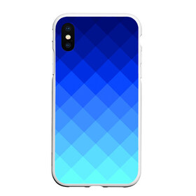 Чехол для iPhone XS Max матовый с принтом Blue geometria , Силикон | Область печати: задняя сторона чехла, без боковых панелей | blue | geometria | абстракция | бирюза | бирюзовый | геометрия | куб | синий