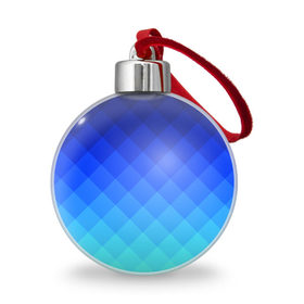 Ёлочный шар с принтом Blue geometria , Пластик | Диаметр: 77 мм | blue | geometria | абстракция | бирюза | бирюзовый | геометрия | куб | синий