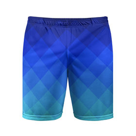 Мужские шорты 3D спортивные с принтом Blue geometria ,  |  | blue | geometria | абстракция | бирюза | бирюзовый | геометрия | куб | синий
