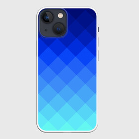 Чехол для iPhone 13 mini с принтом Blue geometria ,  |  | Тематика изображения на принте: blue | geometria | абстракция | бирюза | бирюзовый | геометрия | куб | синий