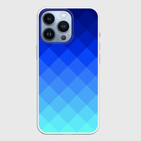 Чехол для iPhone 13 Pro с принтом Blue geometria ,  |  | Тематика изображения на принте: blue | geometria | абстракция | бирюза | бирюзовый | геометрия | куб | синий