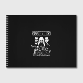 Альбом для рисования с принтом Группа Scorpions , 100% бумага
 | матовая бумага, плотность 200 мг. | scorpions | группа | скорпионс | хард | хардрок