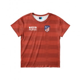 Детская футболка 3D с принтом Atletico Madrid Original #10 , 100% гипоаллергенный полиэфир | прямой крой, круглый вырез горловины, длина до линии бедер, чуть спущенное плечо, ткань немного тянется | атлетико мадрид | эмблема