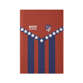 Обложка для паспорта матовая кожа с принтом Atletico Madrid Original #11 , натуральная матовая кожа | размер 19,3 х 13,7 см; прозрачные пластиковые крепления | Тематика изображения на принте: атлетико мадрид | полосы | эмблема