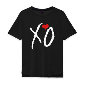 Мужская футболка хлопок Oversize с принтом XO , 100% хлопок | свободный крой, круглый ворот, “спинка” длиннее передней части | the weeknd